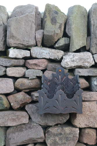 Victorian Gothic stationery / letter rack wall hanging c.1860.