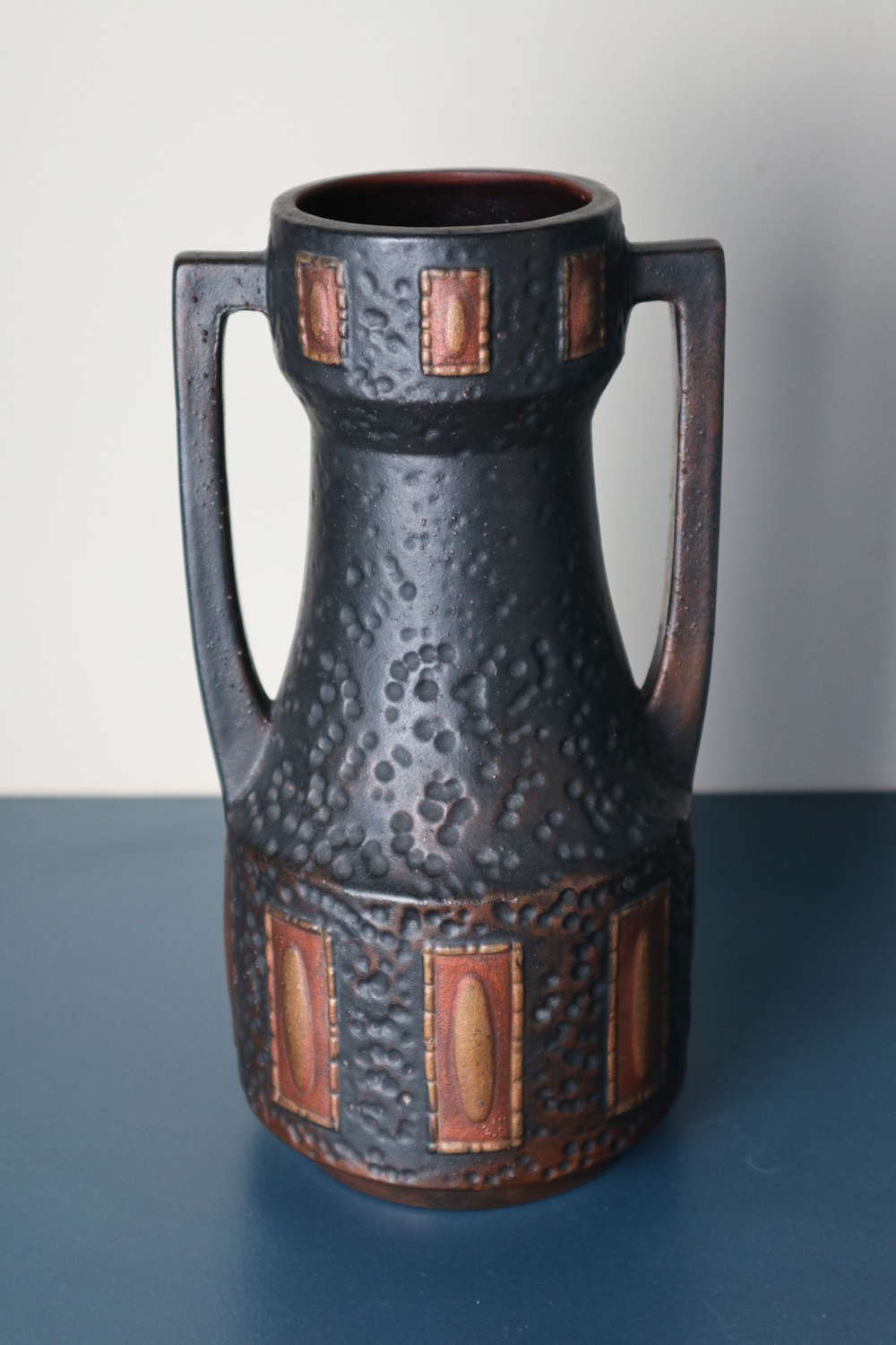 Art Nouveau 'Bretby' double handled 'Clanta' vase c.1914-1920.