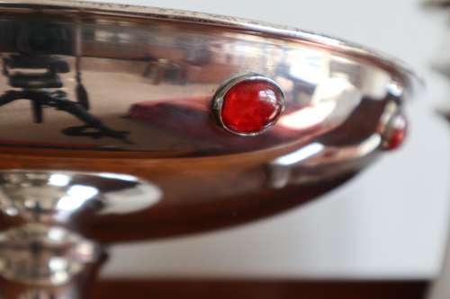 Arts & Crafts / Art Deco, silver plated compote & candlesticks c.1920.