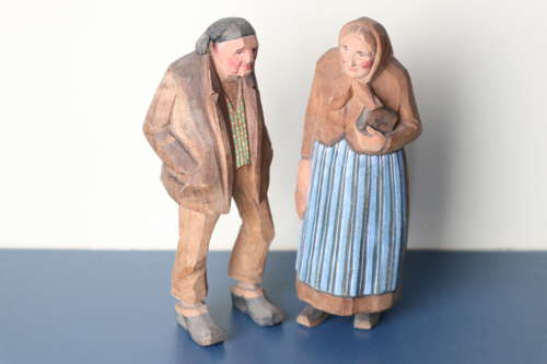 'Folk Art' Black Forest Swiss Huggler-Wyss, farming couple c.1935.