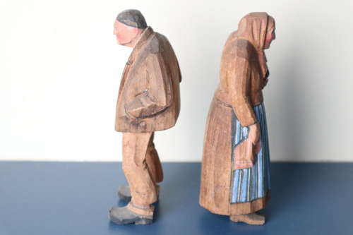 'Folk Art' Black Forest Swiss Huggler-Wyss, farming couple c.1935.