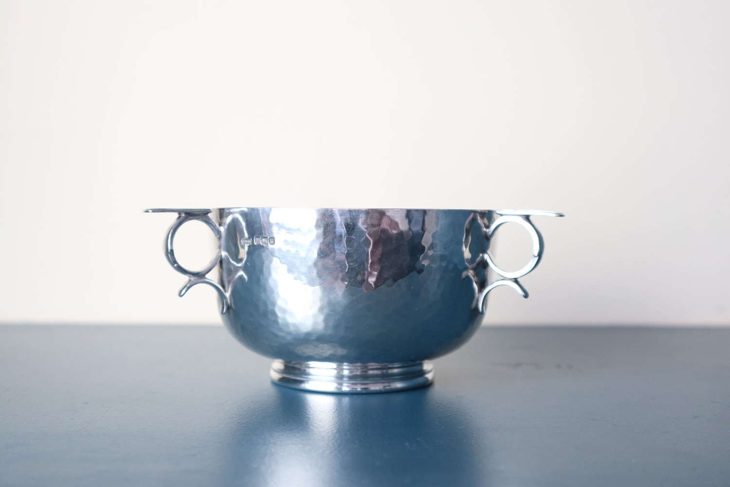 Arts & Crafts style Silver three-handled bowl, James Dixon & Sons 1912