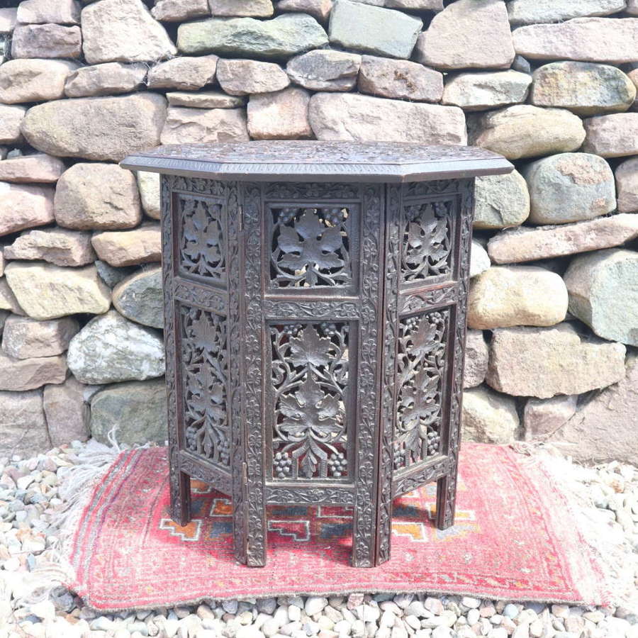 Anglo-Indian / Burmese octagonal hardwood side table c.1890-1915