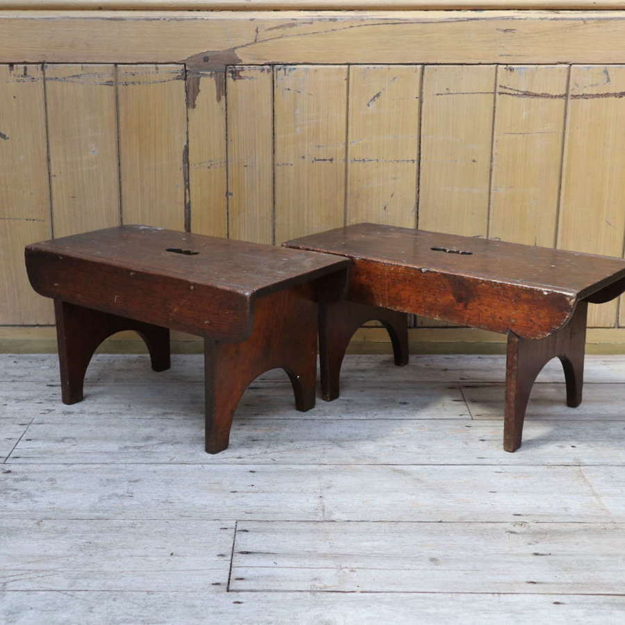 19th Century Scottish vernacular pair of creepies or boarded stools