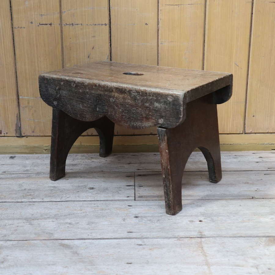 19th Century Scottish vernacular decorative creepie or boarded stool