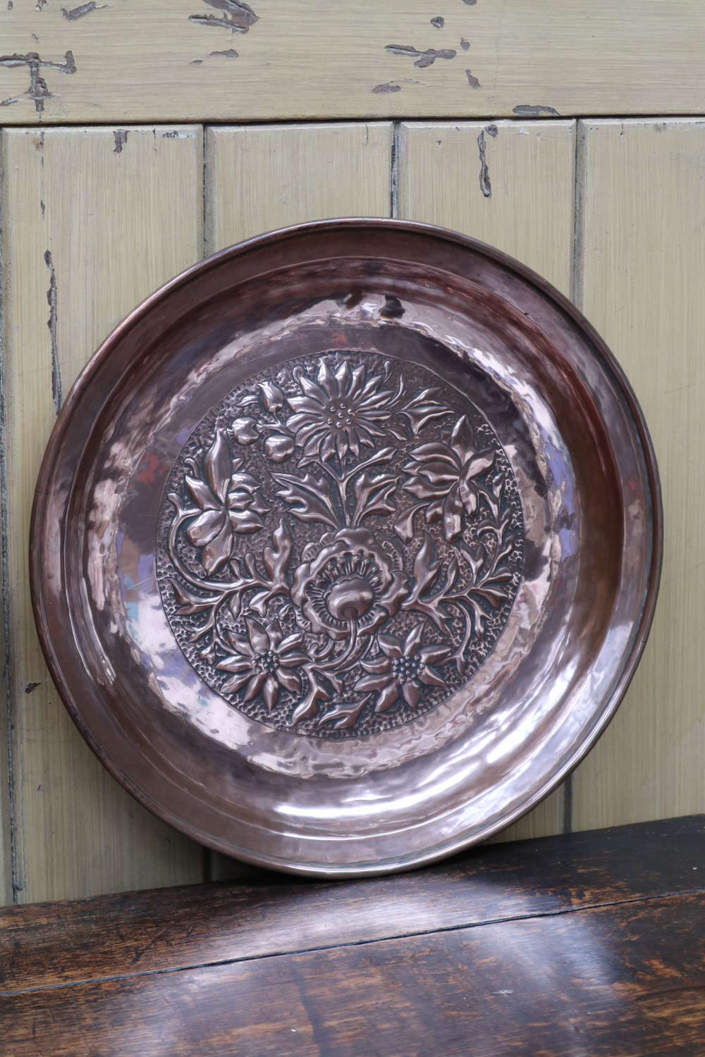 Arts & Crafts Keswick School of Industrial Art copper charger c.1905
