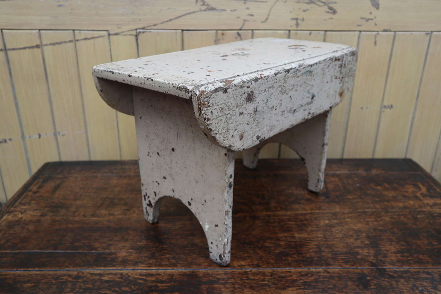 19th Century Scottish vernacular painted creepie or boarded stool