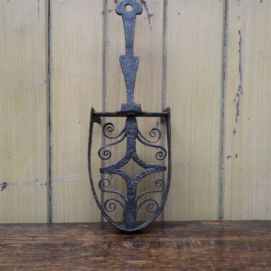 18th Century Georgian decorative Welsh wrought iron 'flat iron' rest