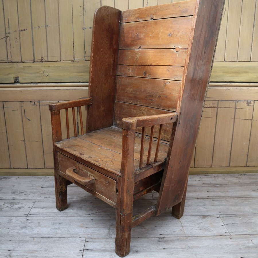 19th Century Scottish Northern Isles Orkney vernacular pine armchair