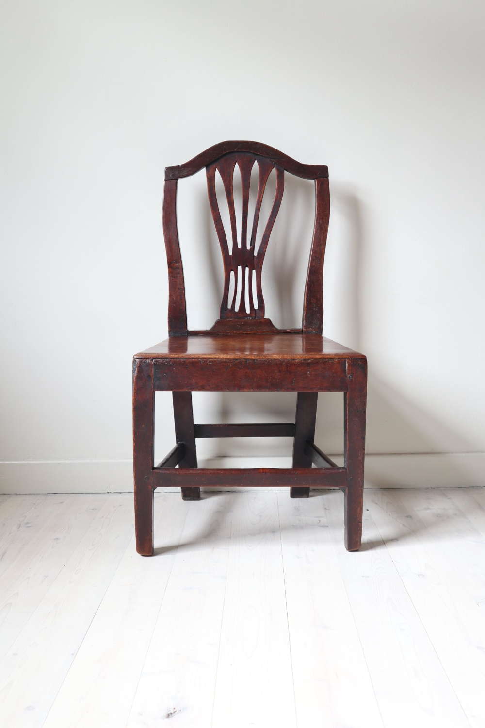 Georgian Scottish country-made side chair Hepplewhite wheatsheaf c1810
