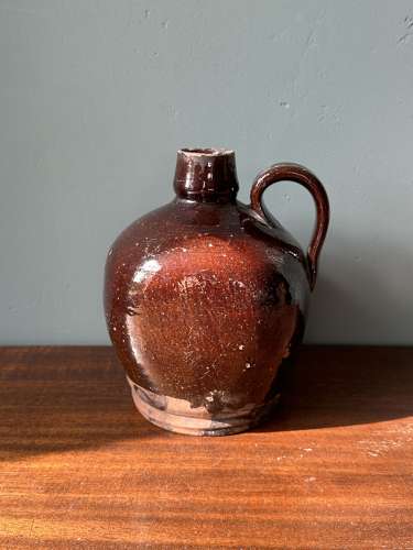 19th Century Scottish glazed earthenware whisky flagon