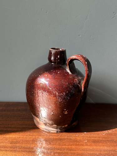 19th Century Scottish glazed earthenware whisky flagon