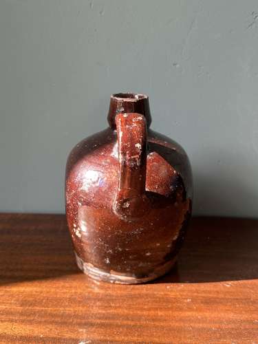 19th Century Scottish glazed earthenware whisky flagon