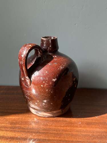 19th Century Scottish glazed earthenware whisky flagon