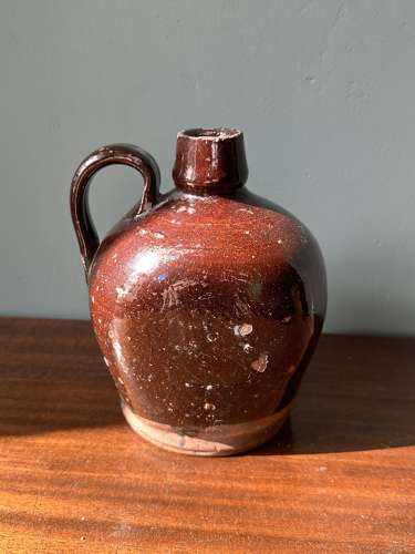 19th Century Scottish glazed earthenware whisky flagon