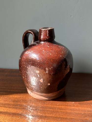 19th Century Scottish glazed earthenware whisky flagon