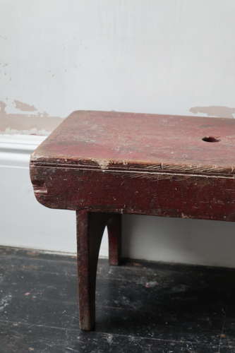 19th Century Scottish vernacular red painted creepie or boarded stool