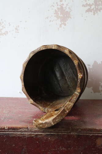 20th Century Swedish Folk Art decorative single handled wooden container