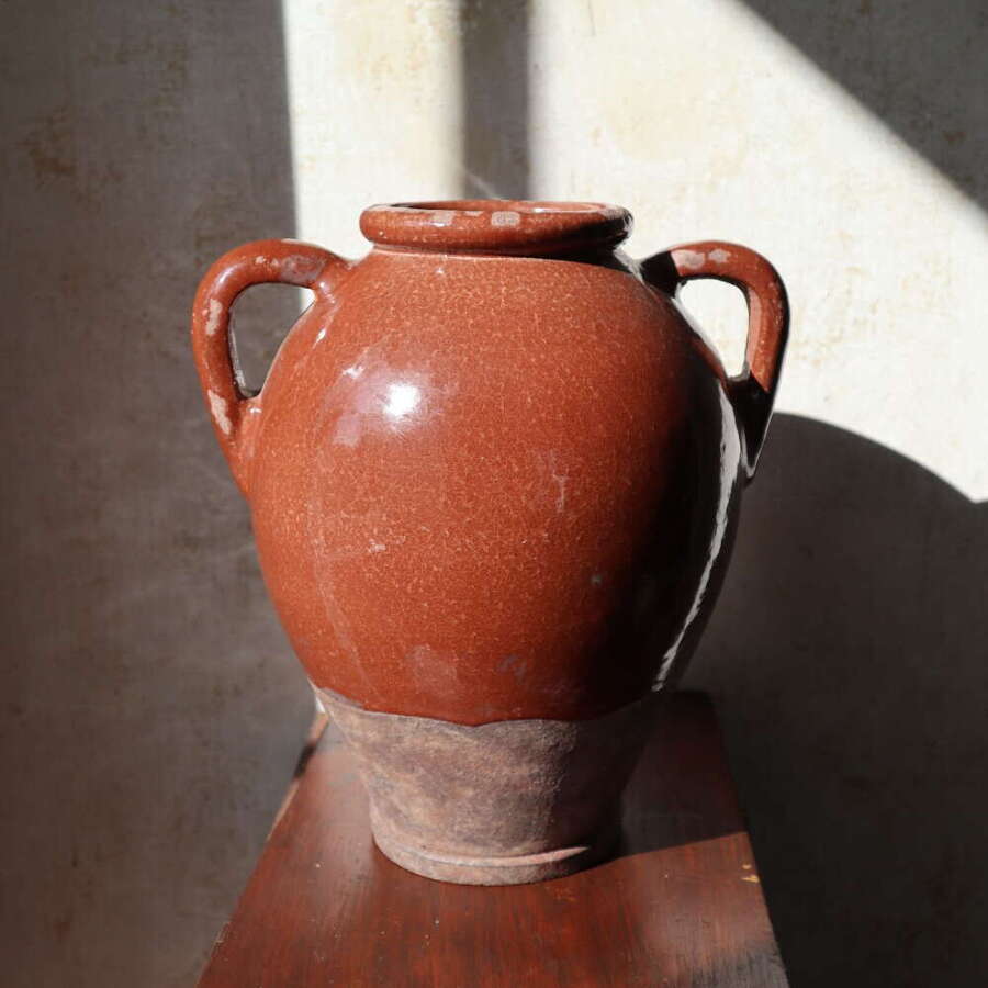 19th Century twin handled earthenware storage jar