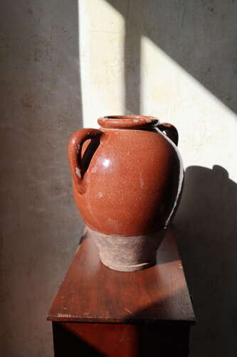 19th Century twin handled earthenware storage jar