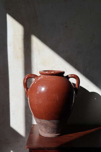 19th Century twin handled earthenware storage jar