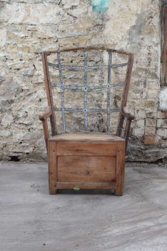 19th Century Scottish Northern Isles Orkney vernacular galvanized armchair