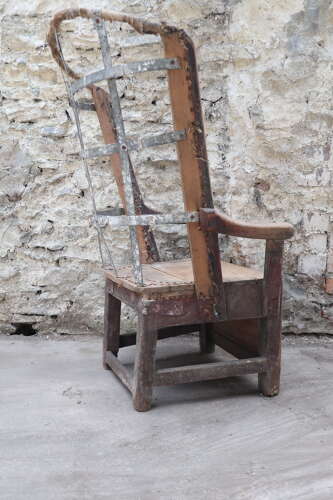 19th Century Scottish Northern Isles Orkney vernacular galvanized armchair