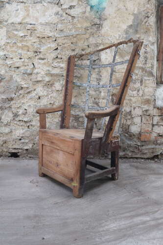19th Century Scottish Northern Isles Orkney vernacular galvanized armchair