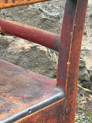19th Century Scottish Vernacular childs armchair red paint