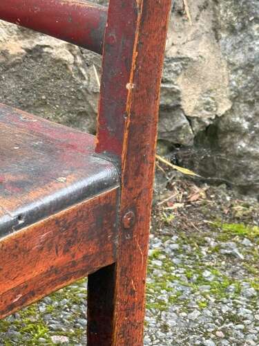 19th Century Scottish Vernacular childs armchair red paint