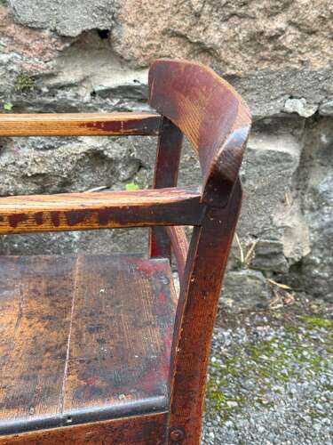 19th Century Scottish Vernacular childs armchair red paint