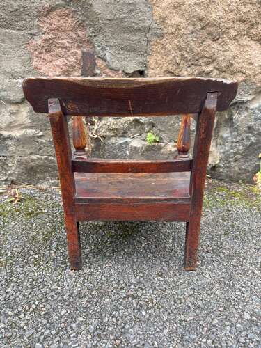 19th Century Scottish Vernacular childs armchair red paint