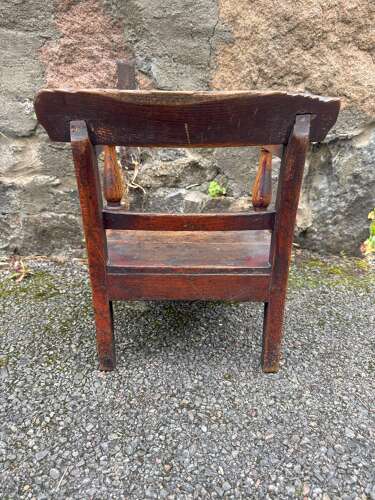 19th Century Scottish Vernacular childs armchair red paint