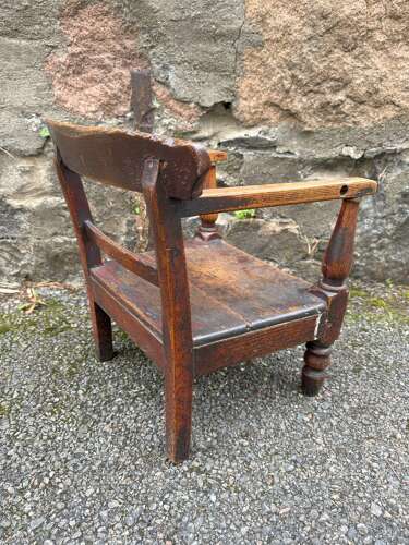 19th Century Scottish Vernacular childs armchair red paint