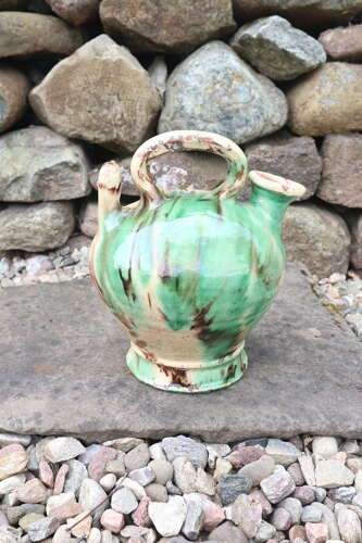 20th Century Spanish Botijo Slipware Water Container / Jar