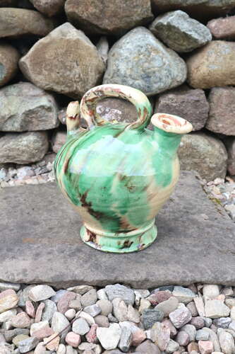20th Century Spanish Botijo Slipware Water Container / Jar