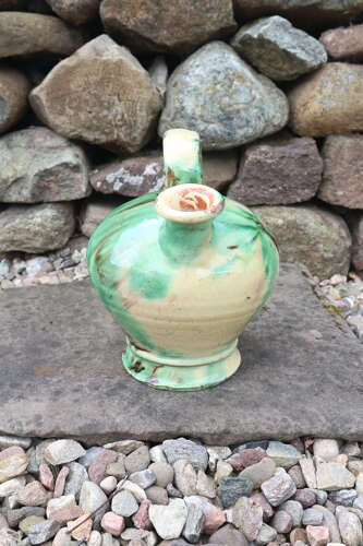 20th Century Spanish Botijo Slipware Water Container / Jar
