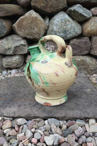 20th Century Spanish Botijo Slipware Water Container / Jar