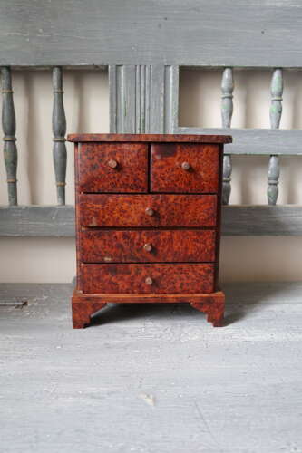 20th Century Miniature Chest of Drawers / jewellery & trinket storage