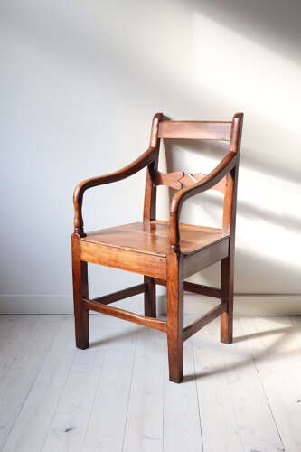 19th Century Scottish vernacular Glasgow pattern kitchen armchair c.1840