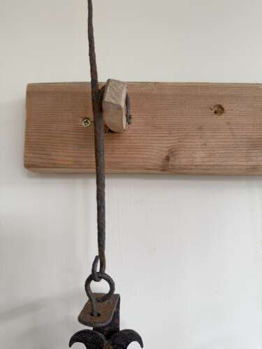 19th Century Scottish vernacular large Cruisie double pan oil lamp