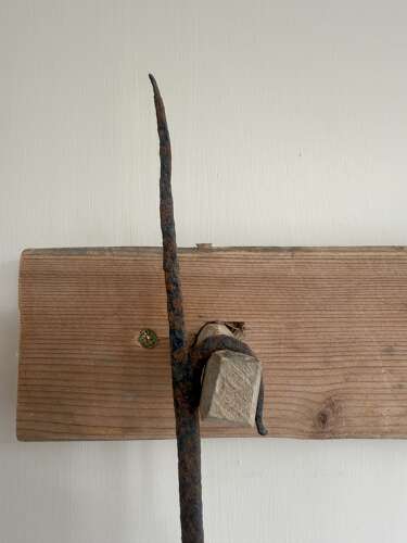 19th Century Scottish vernacular large Cruisie double pan oil lamp