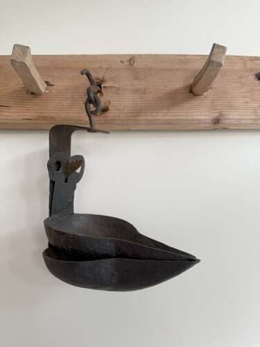 Late 19th Century Scottish short hanging cruisie oil lamp