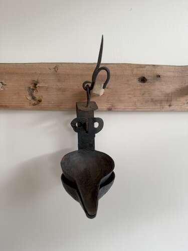 Late 19th Century Scottish short hanging cruisie oil lamp