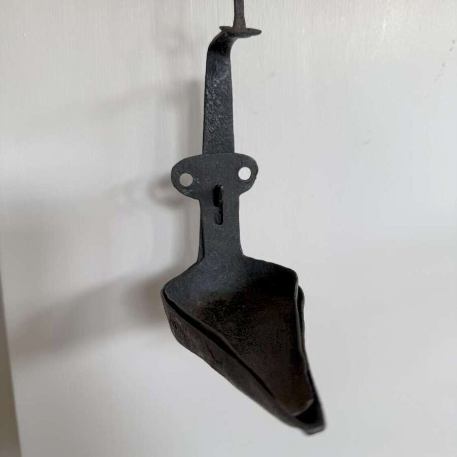 Late 19th Century Scottish vernacular small cruisie oil lamp in naive form