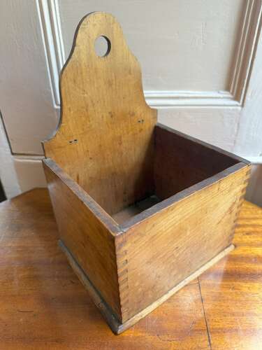 19th Century Scottish wall or table mounted vernacular salt/spoon/candle box