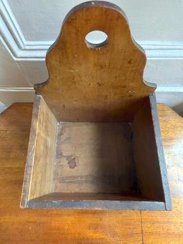 19th Century Scottish wall or table mounted vernacular salt/spoon/candle box