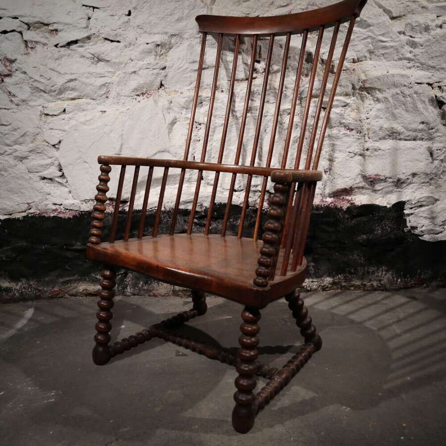 19th Century Scottish Darvel High Comb-backed Bobbin turned Windsor Chair