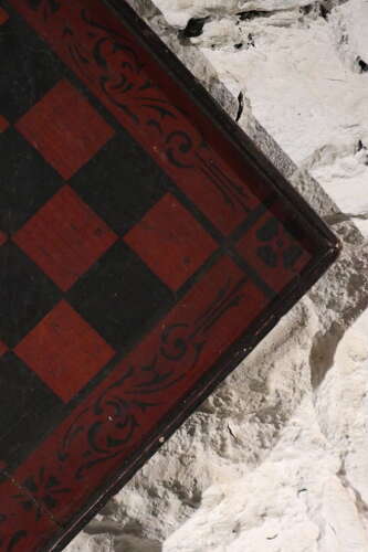 Scottish Victorian hand painted decorative 'Folk Art' reversible Tavern games board