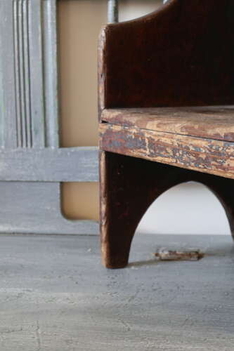 Early 19th Century Scottish vernacular bairns boarded & painted panel armchair